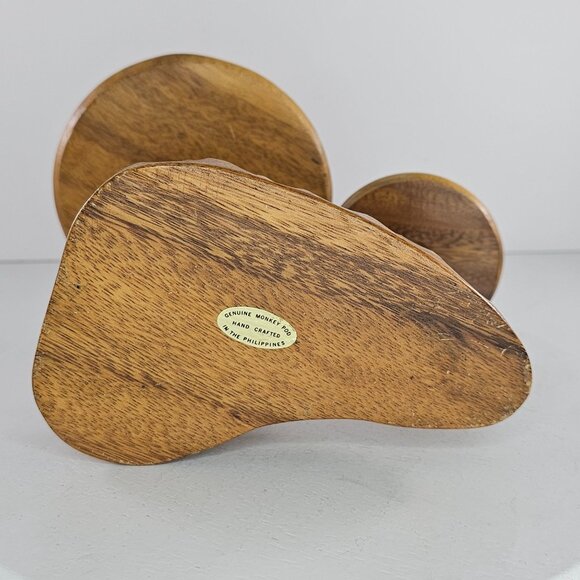 Vintage Genuine Monkey Pod Mushroom Wood Carved Toothpick Holder Philippines - Picture 7 of 9